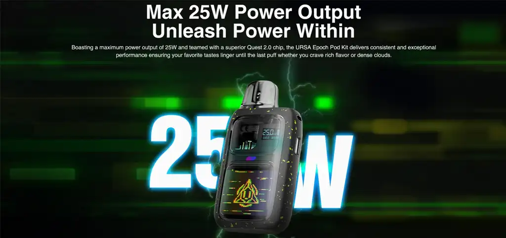 Lost Vape Ursa Epoch Pod Kit Power Output Specifications