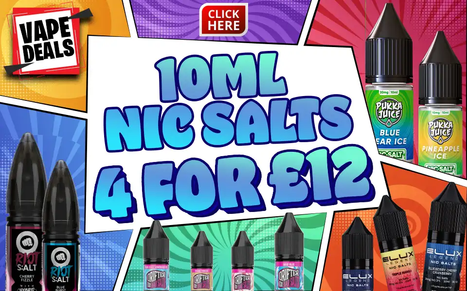 Vape Deals 10ml nic salts 3 for 12 new