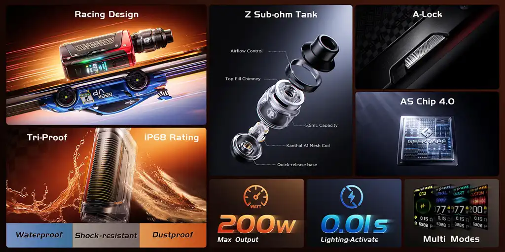 Geekvape Aegis Legend 5 Vape Kit Key Specifications