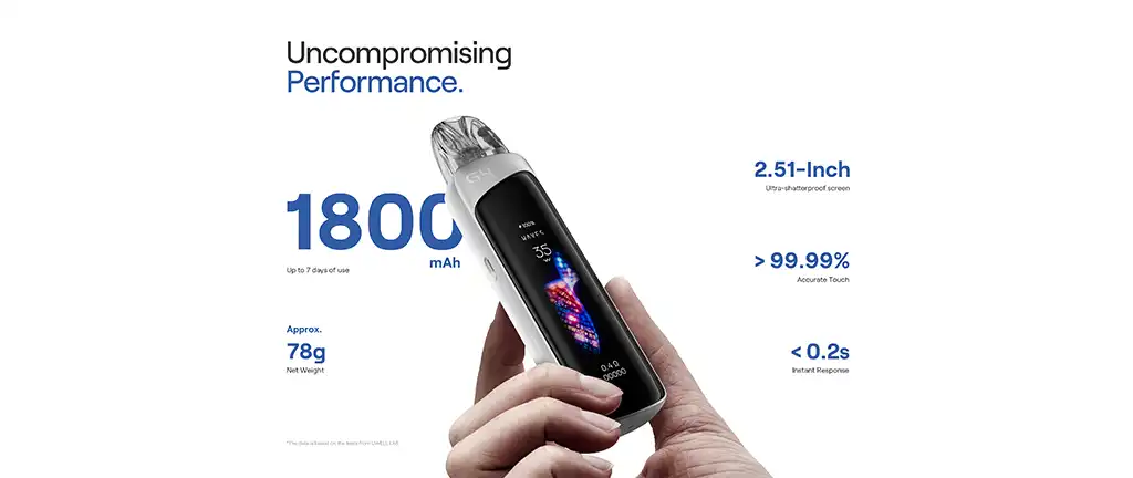 Uwell Caliburn G4 Pro Touch Screen Batter Specification